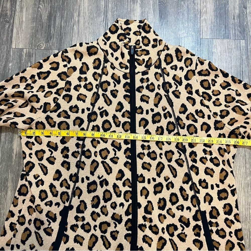 Rachel Zoe Animal Print Longline Zip Up Cardigan Knit Sweater Casual Warm 3X - Picture 13 of 13